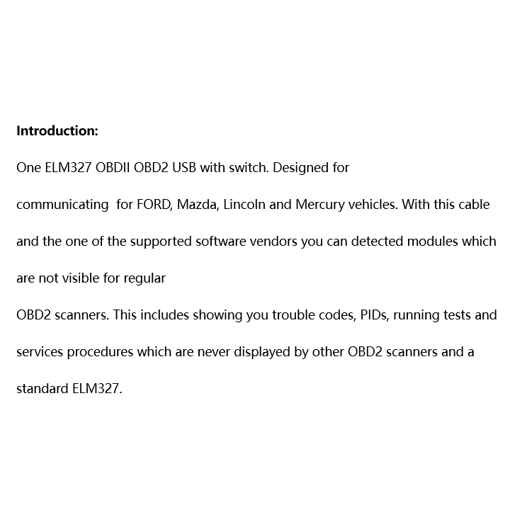 Obd2 Scanner Elm327 Usb Retrofit For Ford Elmconfig Latest Chip Hs-can Forscan