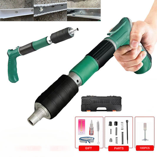 Powerful Concrete Nail Gun Air Nailer Nail Wall Fastening Tool + 100 Round Nails