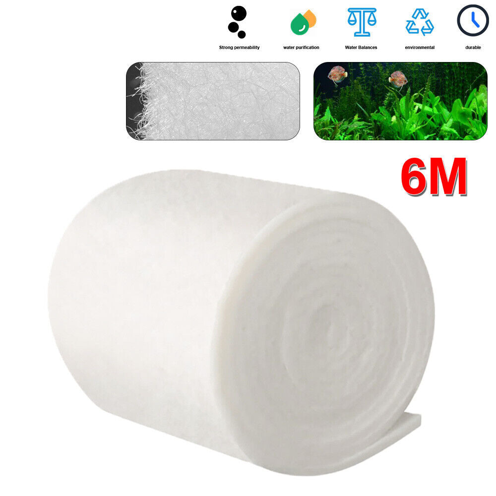 6m Filter Foam Sponge Cotton Pad Mat Media For Aquarium Fish Tank Pond Pumps