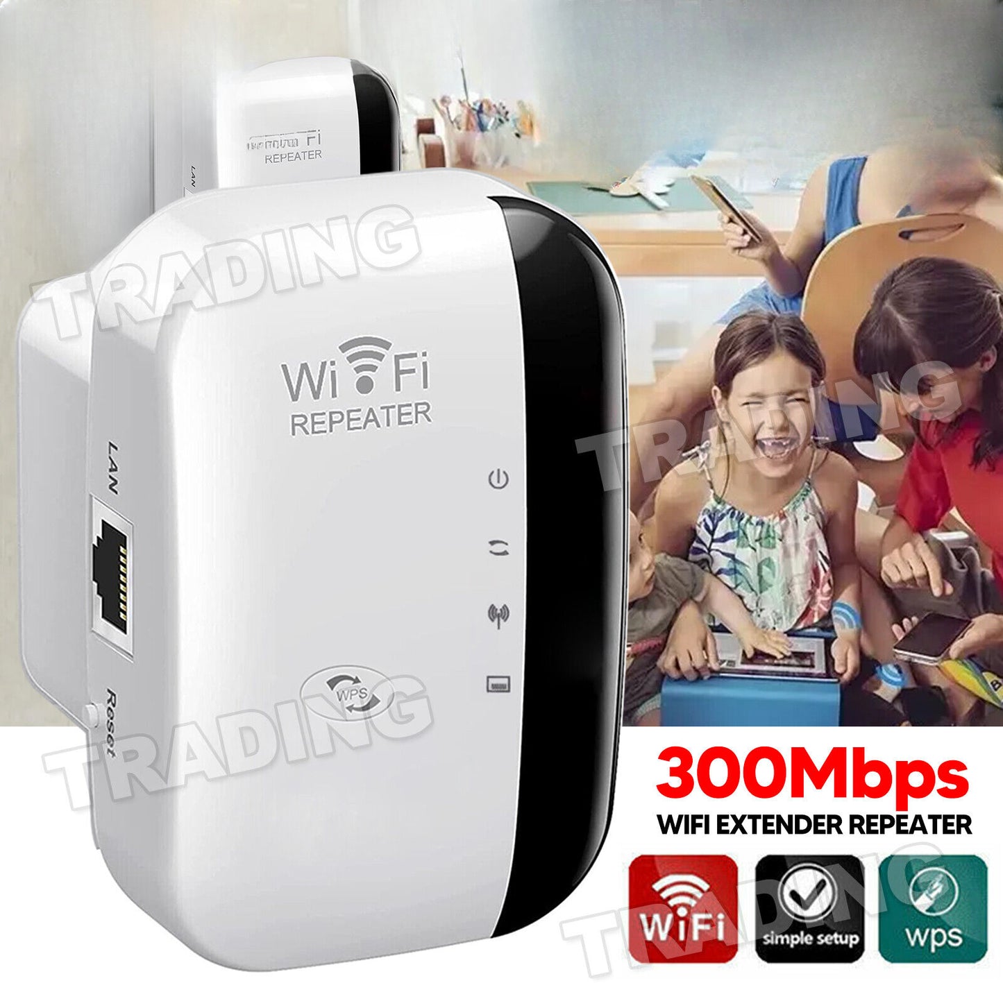 300Mbps Wifi Extender Repeater Range Booster Wireless-N 802.11 AP Router