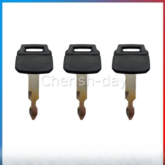 3PCS For Kobelco K250 Excavator Keys New Holland Kawasaki Wheel Loader