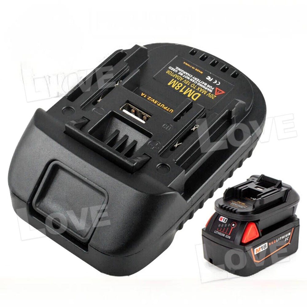 Battery Adapter For Makita Tools Convert to Milwaukee M18 18V Converter Tool USB