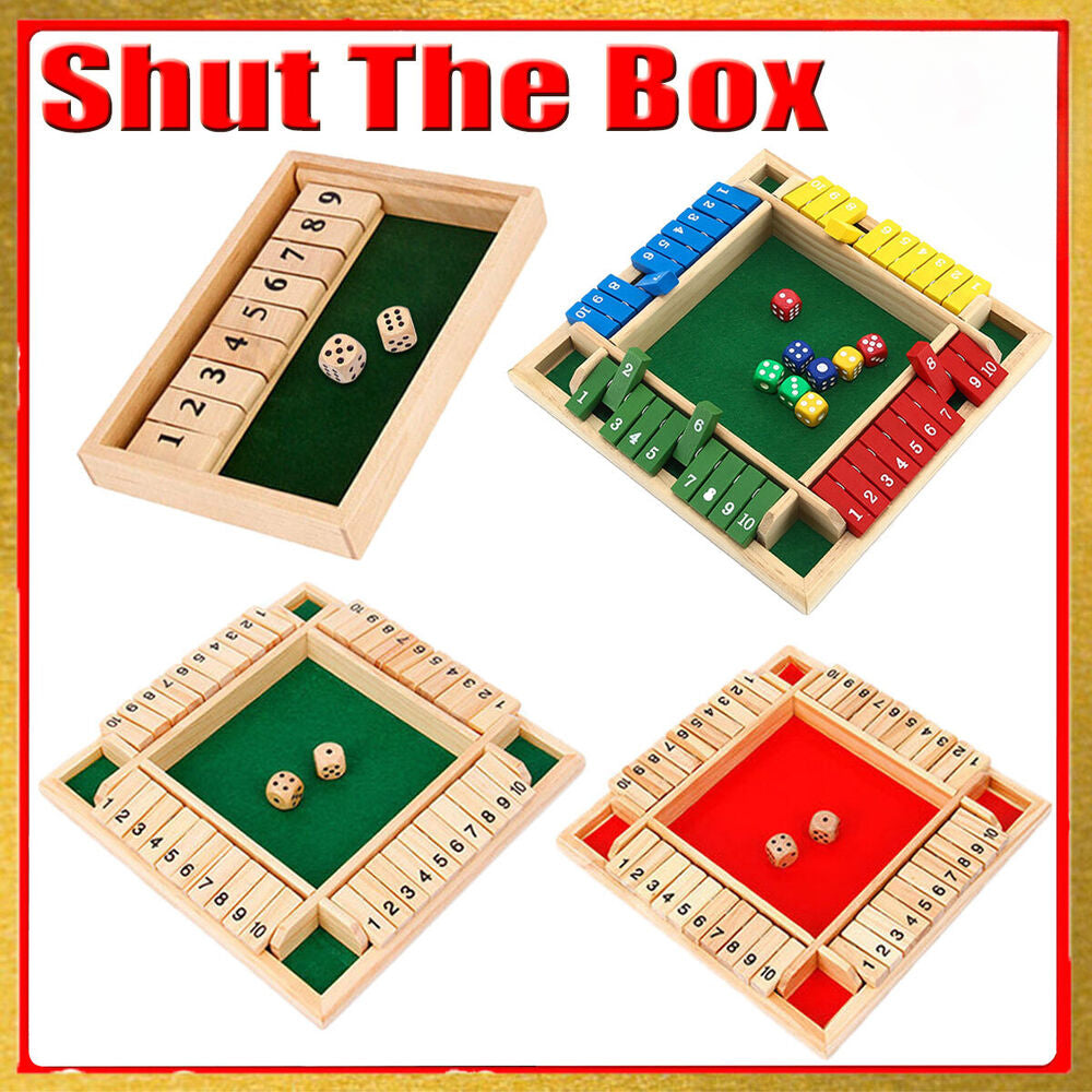 Shut the Box Game Wooden Board Number Drinking Dice Toy Family Traditiona