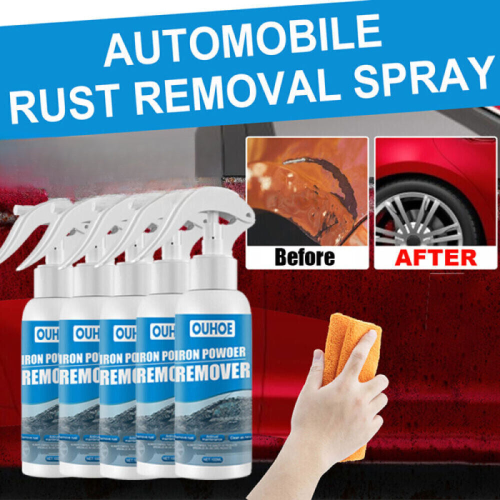 OUHOE Iron Powder Remover Car Rust Removal Spray RustOut Instant Remover Spray