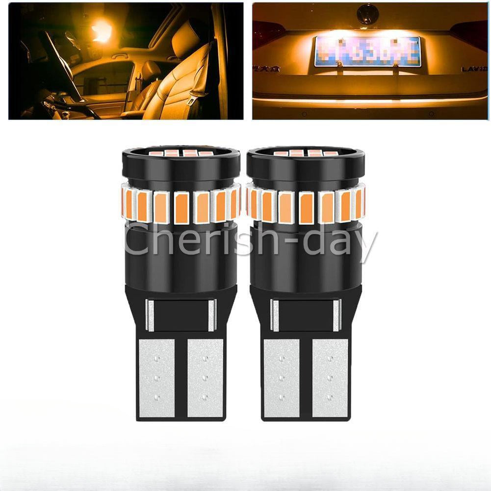 2X T10 W5W LED Bulbs Amber/Orange Turn Globes Side Wedge Bulb Indicator Signal Z