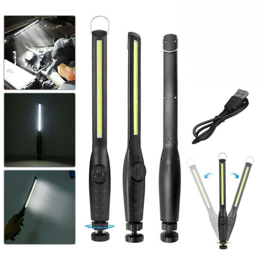 LED COB USB Rechargeable Work Light Magnetic Hand Torch Flexible Inspection Lamp