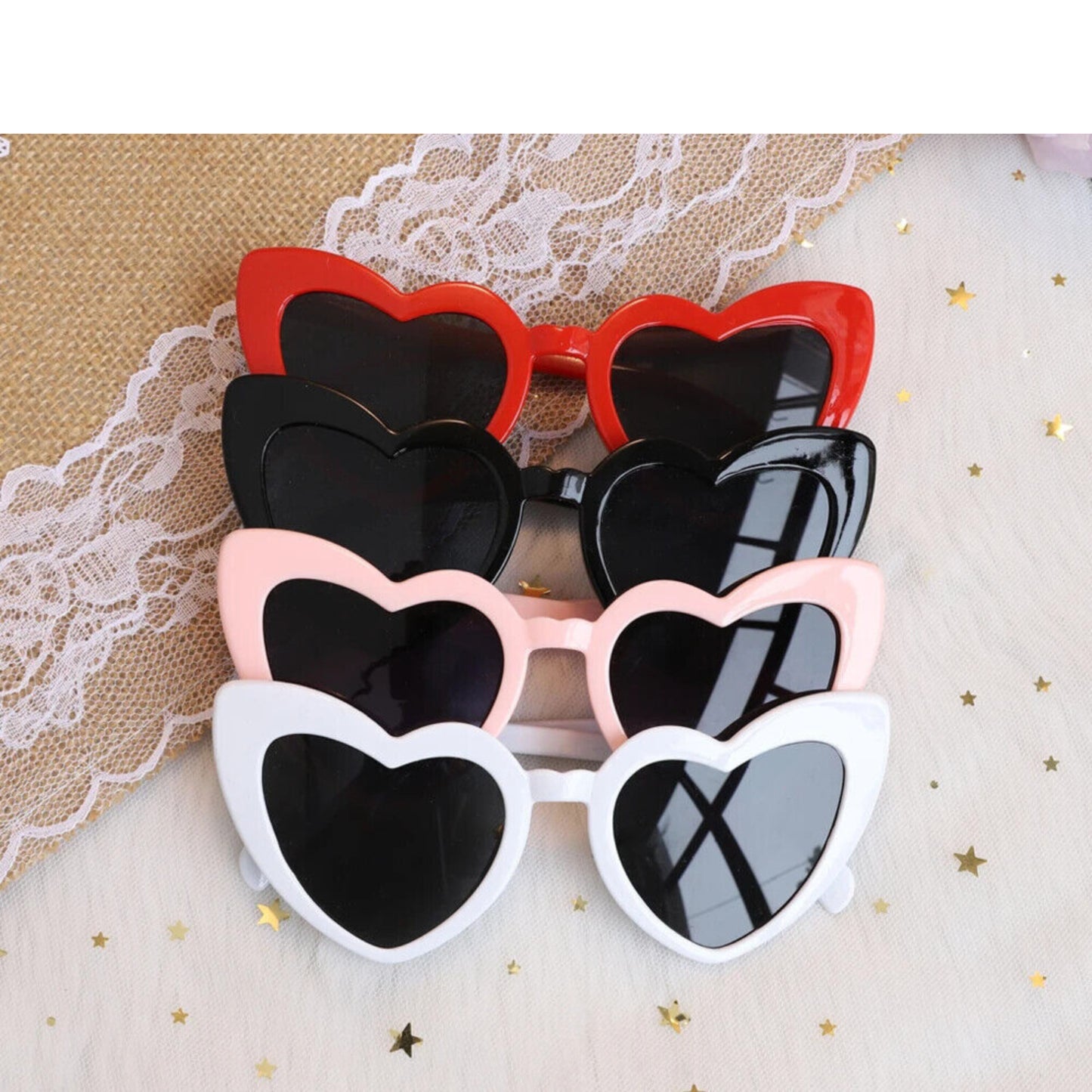 Women LOVE Heart Shaped Sunglasses Retro Gradient Color Lens Eye Glasses