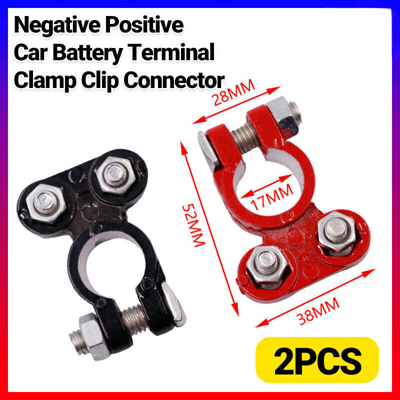 2X Negative Positive Car Battery Terminal Clamp Clip Connector 12V 6V UNIVERSAL