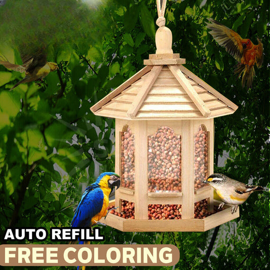 Hanging Bird Feeder Garden Wild Seed Container Waterproof Outdoor Gazebo Shape