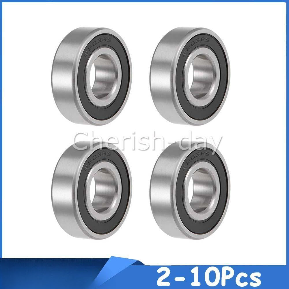 2X Radial Bearings 6001-6203 6204 2RS Rubber Seals Deep Grooved Ball Bearing-