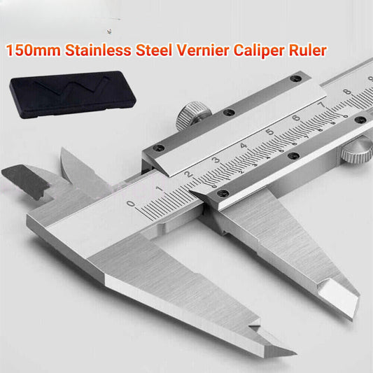 6" 150mm Stainless Steel Vernier Caliper Micrometer Measuring Tool Gauge Ruler