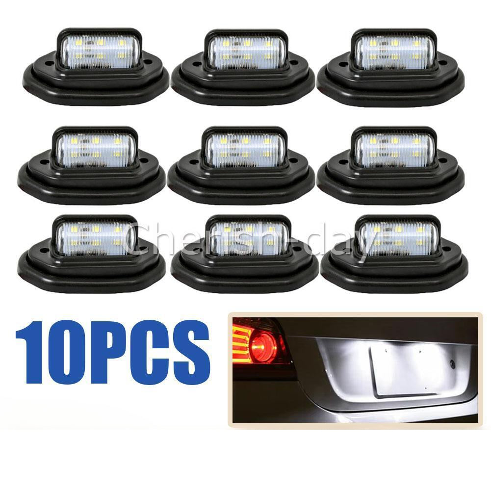 10X 6-LED License Number Plate Light Side Lamps Truck SUV Trailer Lorry 12V 24V