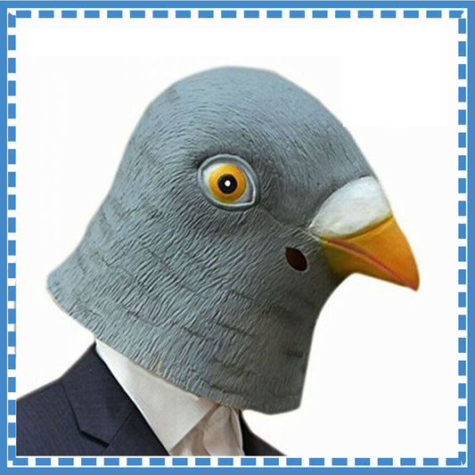 Pigeon Head Mask Creepy Animal Halloween Costume Theater Prop Latex Party Toy