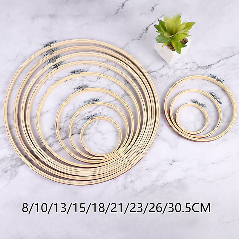 3-10 Inch Bamboo Embroidery Hoops Round Loop Circle Craft Cross Stitch Hoop Part