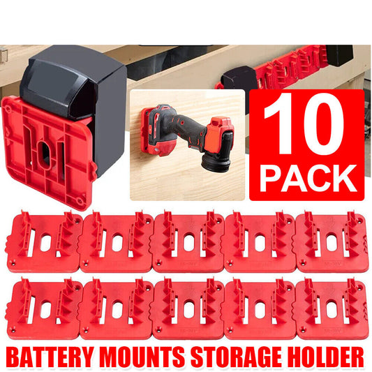 10X Battery Dock Holder For Milwaukee M18 18V Battery Storage Rack Tool W/Screw