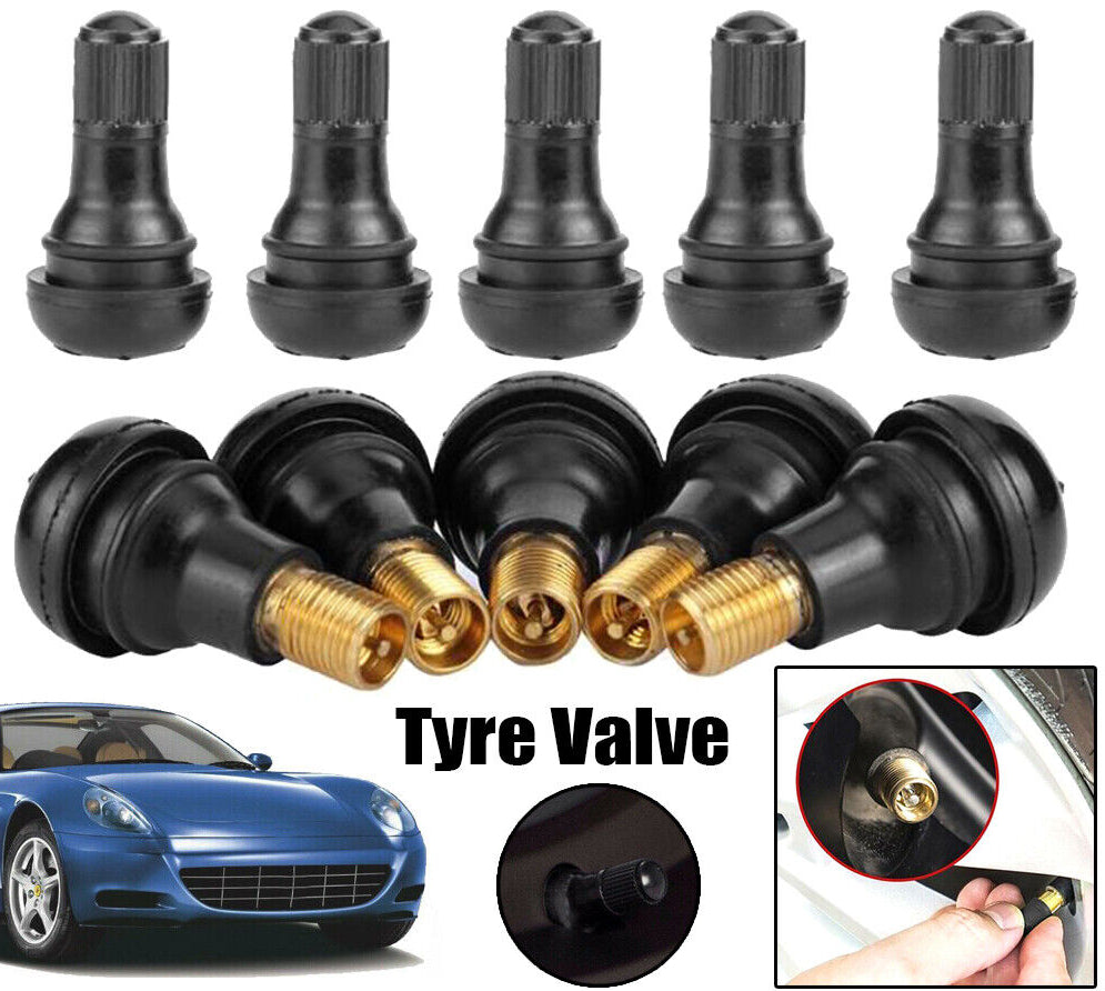 10x Car Auto TR 412 Snap In Tyre (Tire) Valve Rubber Tubeless Short Valve Stems