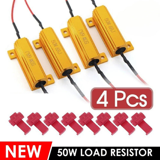 4x 50W 6Ω LED Load Resistor Indicator Flash Rate Relay Bulbs Ballast Signal Blinker