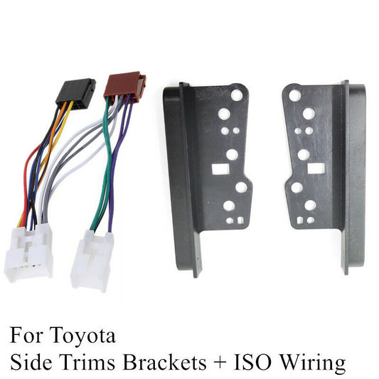 2x Car Stereo 2 Din Dash Fascia Trim Bracket Kit + ISO Wiring Harness For Toyota