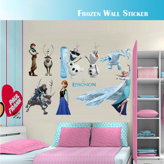 3D Frozen Elsa Anna Wall Stickers Removable Broken Wall Kid Girl Room Decal