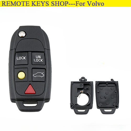 5 Button Suitable for Volvo XC90 V70 XC70 S60 S80 Flip Remote Key Shell Case Fob