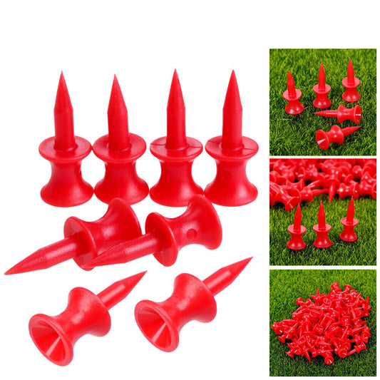 100Pcs Red Plastic Step Castle Golf Tees (30Mm Small) Golf Training Aids Tees