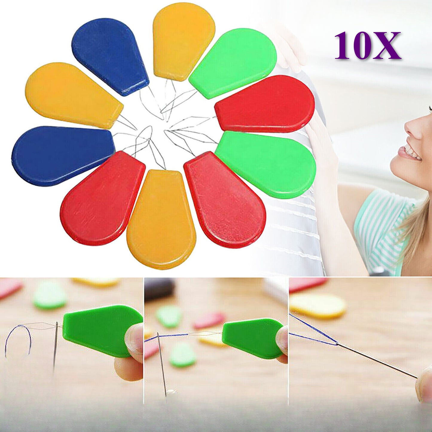 10X Needle Threader Threading Hand Threading Simple DIY Small Sewing Tools