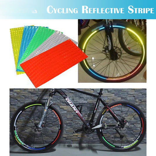 Reflective Strap Bicycle Wheel Tyre HiVi Stickers Cycling Motor Saftey Reflector