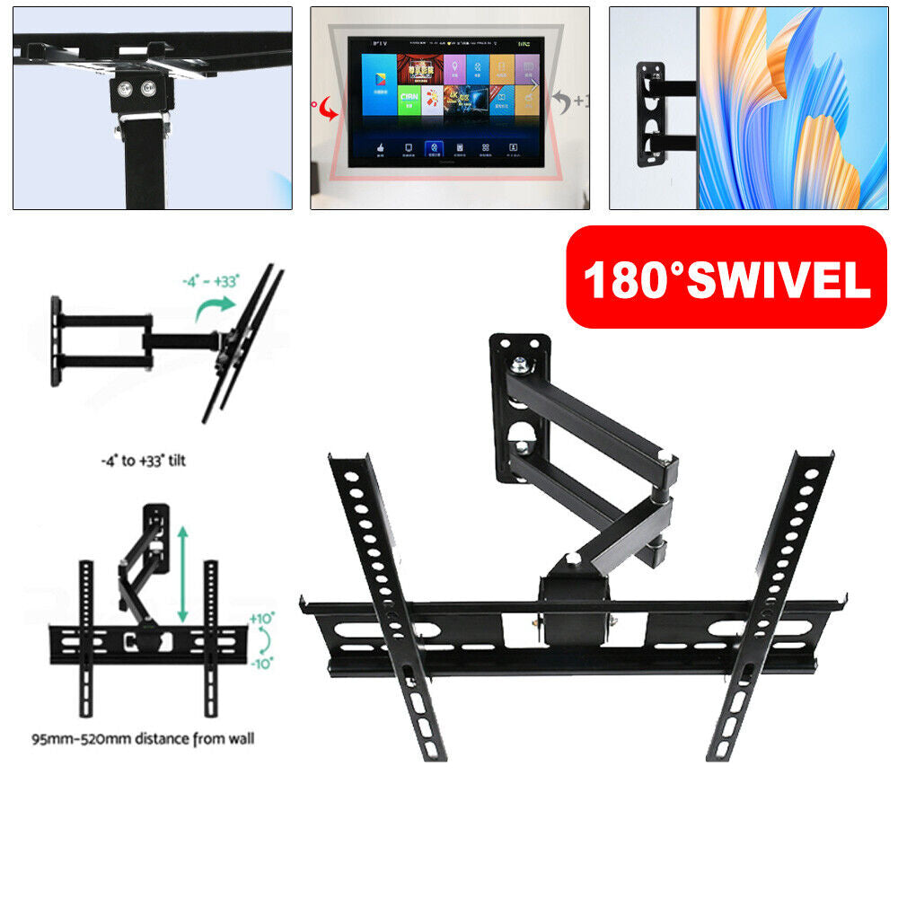 Full Motion TV Wall Bracket Mount Swivel Tlit Slim LCD LED 26 32 40 42 50 52 55"