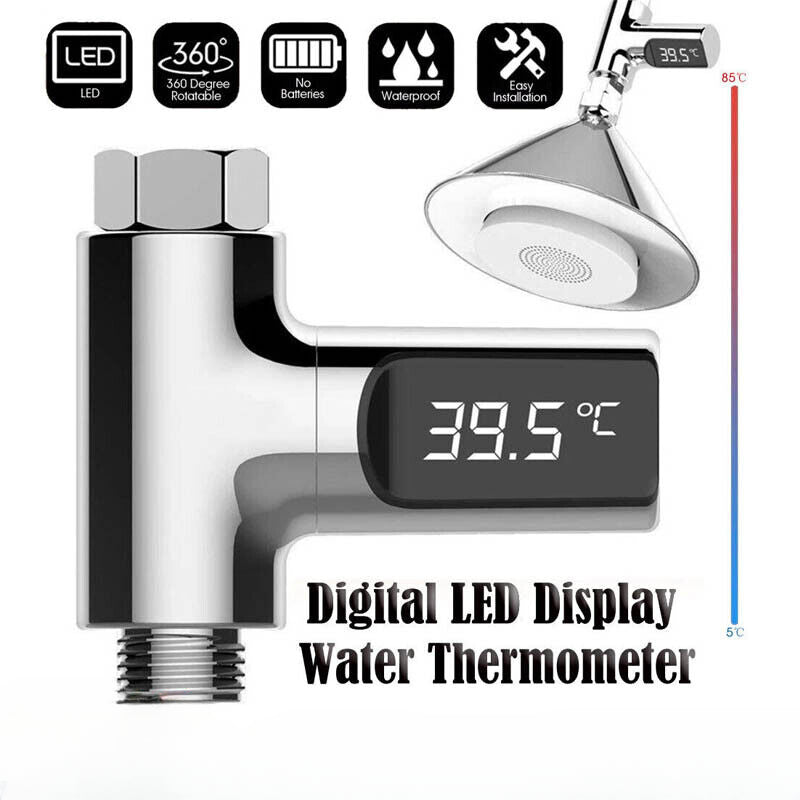 LED Digital Shower Thermometer Kitchen Bath Water Temperature Monitor For Baby