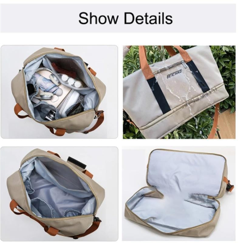 Trendy Travel Bags Large Capacity Sports Bag Waterproof Messenger Bag Dry And Wet Seperation Tote Bag