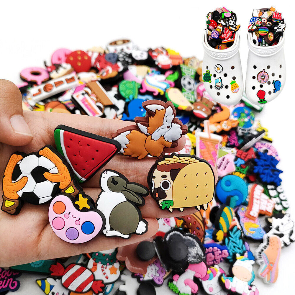 300Pcs Mixed Random Cartoon Cute PVC Shoes Charms