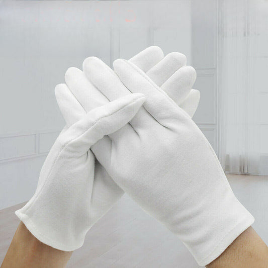 6Pairs Soft Gloves Under Boxing Cotton White Gloves Jewellery Handling Hands