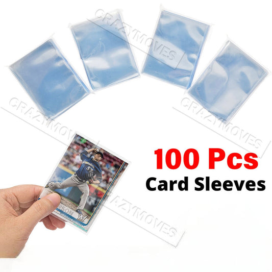 100pcs Regular Trading Card Soft Sleeves Ultra Clear Plastic Penny Protector