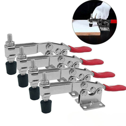 4PCS 220Lb Holding Capacity Quick Release Hand Tool Toggle Clamp Horizontal