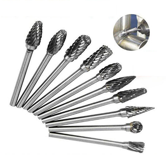 10x Tungsten Steel Solid Carbide Burrs For Dremel Rotary Bit Accessories Tool