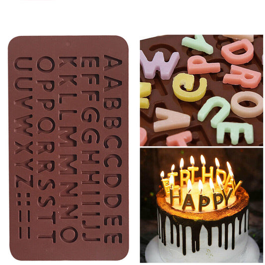 3D Alphabet Letters Silicone Mould Chocolate Sugar Fondant Cake Wedding Decor