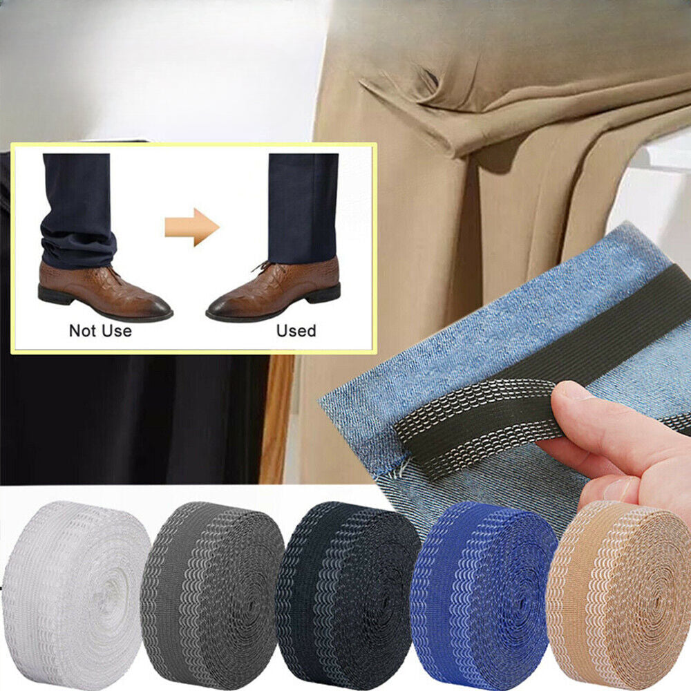 10m Pants Edge Shorten Self-Adhesive Tape Yard Hem Tape For Pants No Sew Hemming