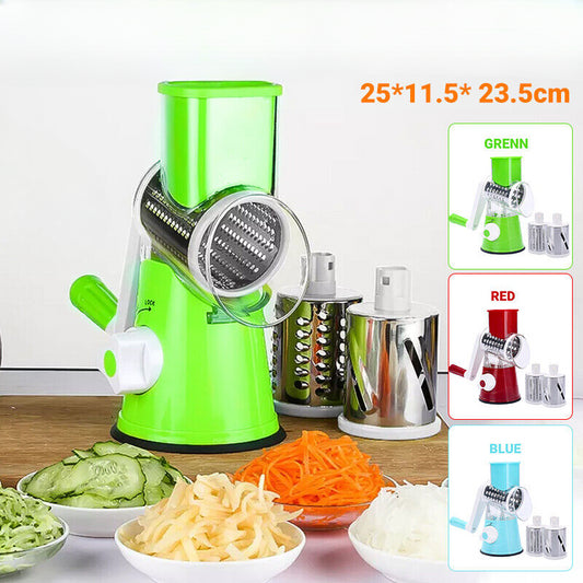 Kitchen Vegetable Fruit Slicer Cutter Shredder Food Manual Rotary Grater Chopper