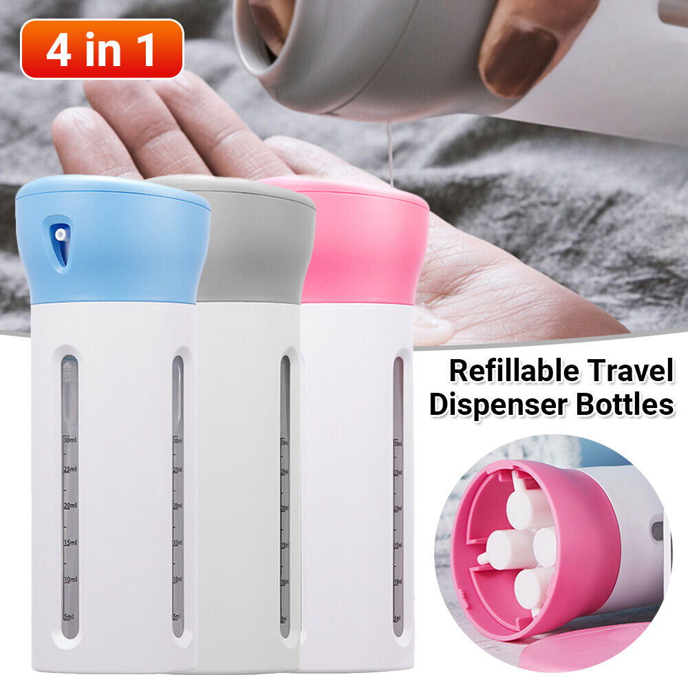 4-in-1 Leakproof Lotion Travel Original Bottle Dispenser Rotatable Shampoo Gel