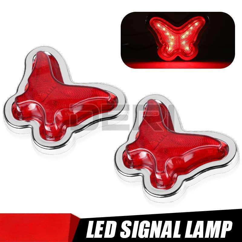 2x Red LED Side Clearance Marker Lights Truck Trailer Lamps 12V 24V New Design