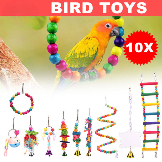 10x Bird Toys Macaws Parrots Conures Parakeet Cockatiel Harness Parrot Finches