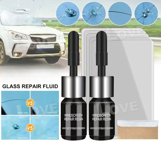 2pcs Automotive Glass Nano Repair Fluid Windshield Crack Scratches Repair Kit