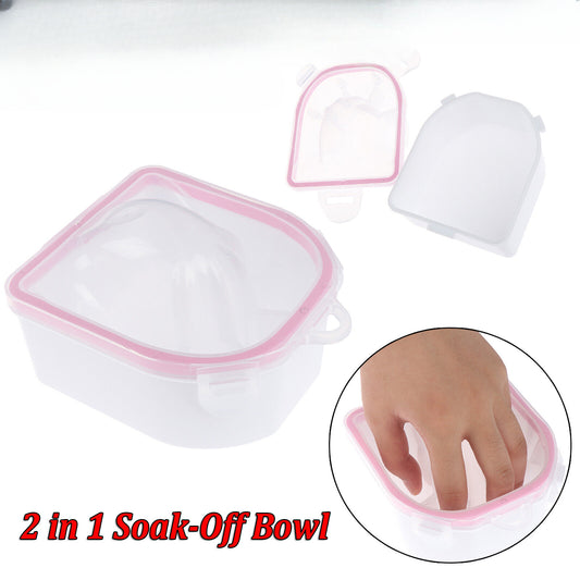 2X Acetone Holder Liquid Manicure Treatment & Acrylic Nails 2 in 1 Soak-Off Bowl