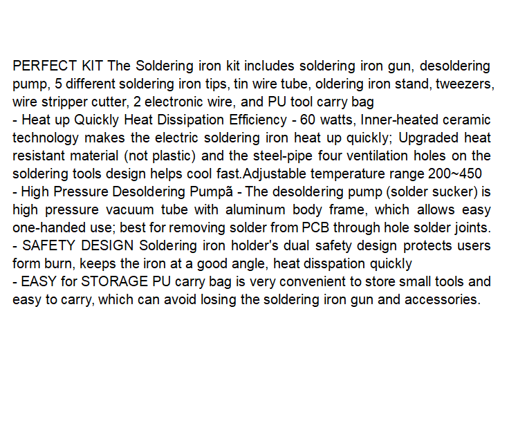 60W Electric Soldering Iron Kit Solder Welding Stand Adjustable Temperature