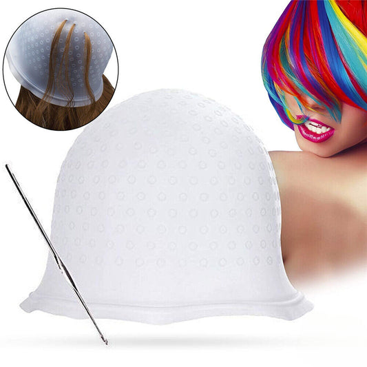 Reusable Salon Hair Cap Highlighting Tinting Hairdressing Streaking Silicone Hat