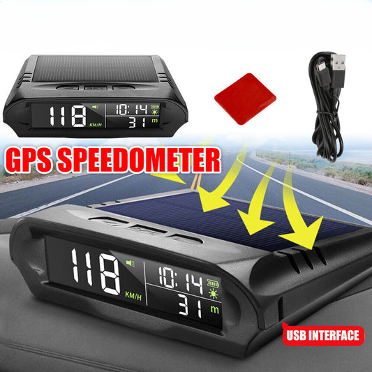 Wireless Car GPS Speedometer HUD Head-up Display Solar Panel Digital Universal