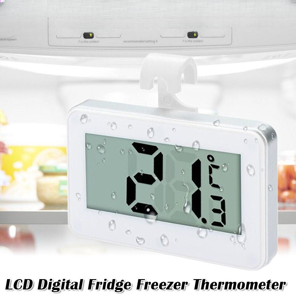 LCD Digital Fridge Freezer Thermometer Cooking Kitchen Hook Magnet Waterproof