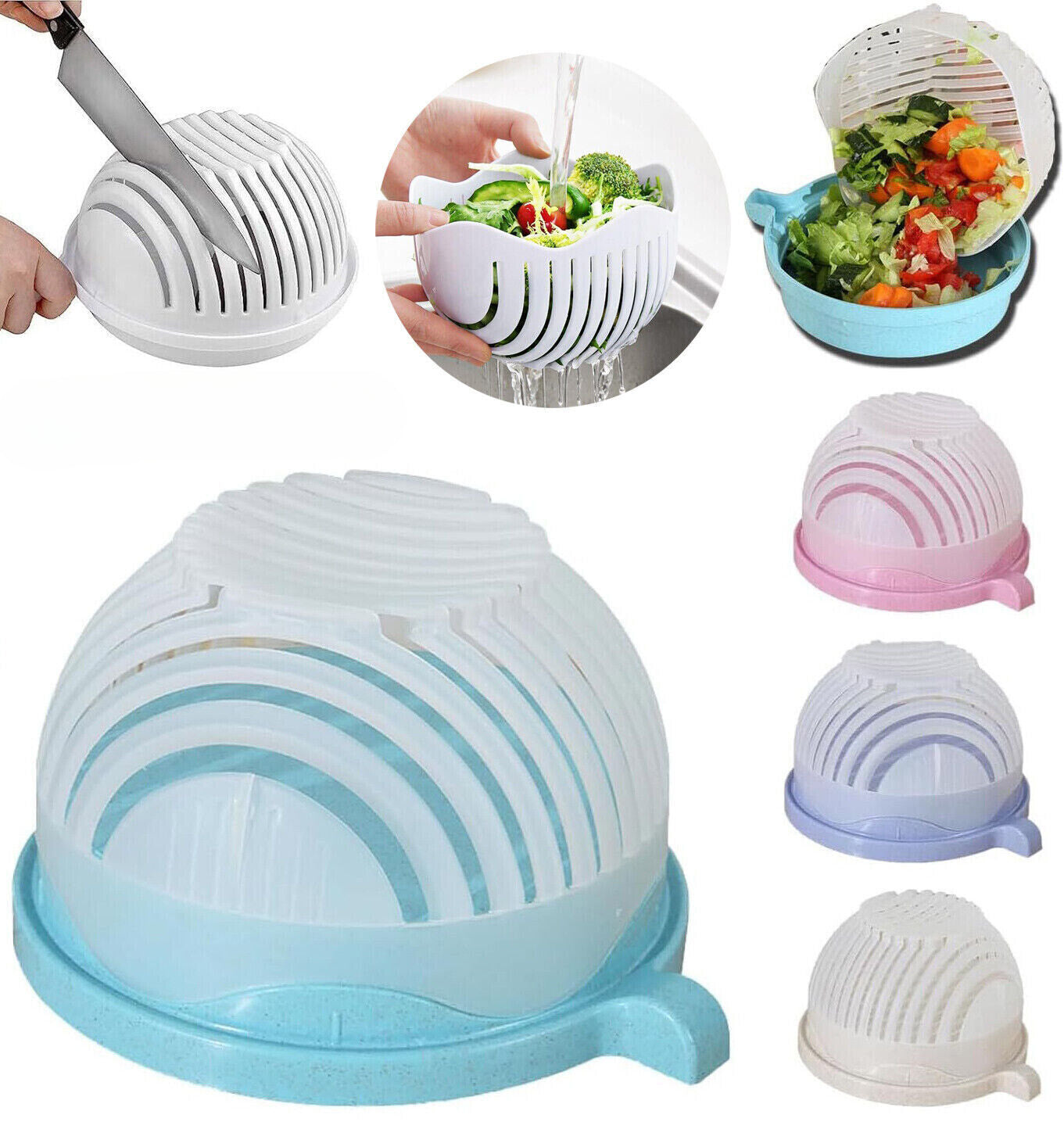 Salad Cutter Bowl Vegetable Chopper Fruit Basket Fresh Salad Cutting Bowl