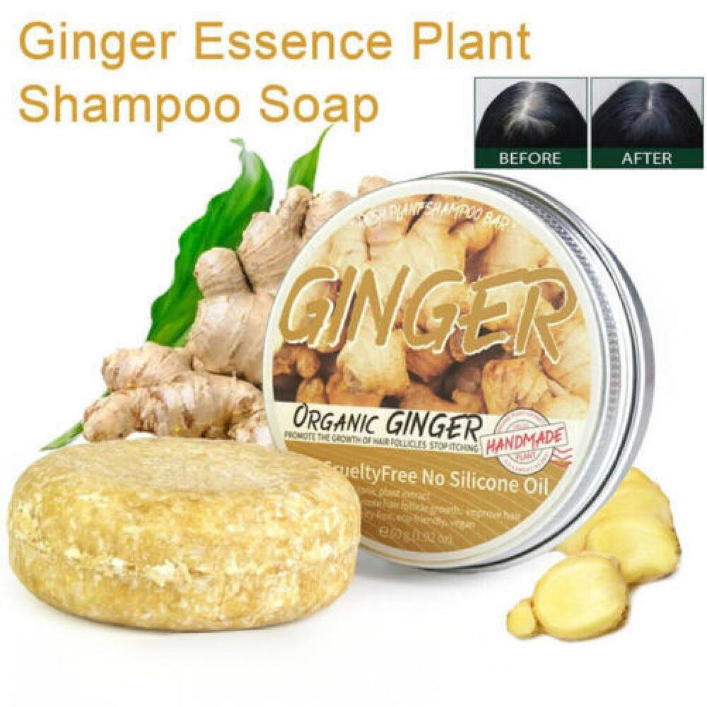 2x Organic Ginger Shampoo Bar Anti Hair Loss Shmpoo Soap Hair Growth Care Soap