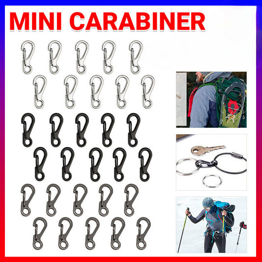 10x Mini Carabiner Alloy Key Buckle Keychain Snap Spring Clip Hook Tool DIY